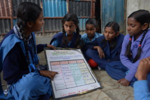 14-year-old Hina training other children in her community in India about how children can protect themselves from possible danger. Photo credit: ©2016 World Vision, Annila Harris