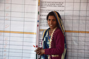 health volunteer shares with her community in India